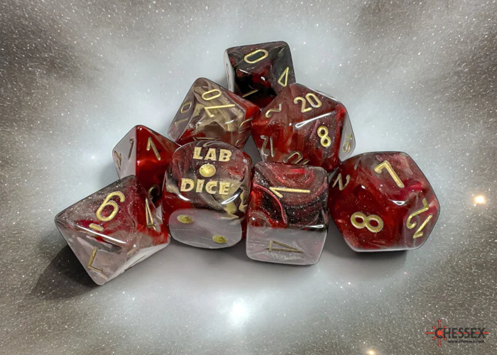 Borealis Cosmos/gold Polyhedral 7-Dice Set (with bonus die) - Image 3