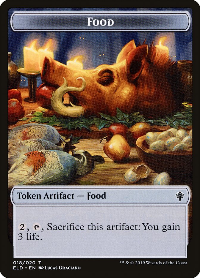 Goat // Food (18) Double-Sided Token [Throne of Eldraine Tokens] - Image 2