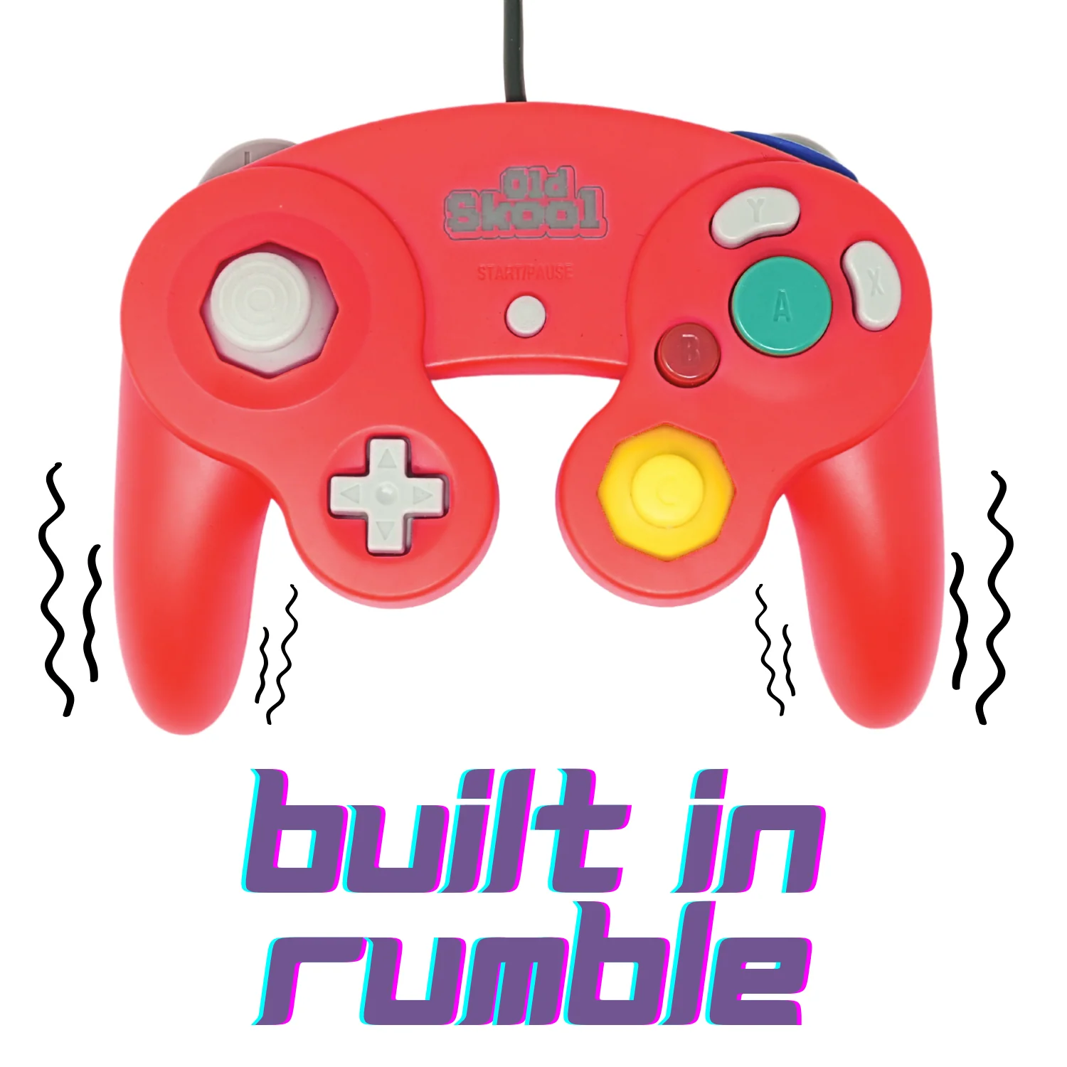 Old Skool GameCube Controller (Red) - Gamecube - Image 5