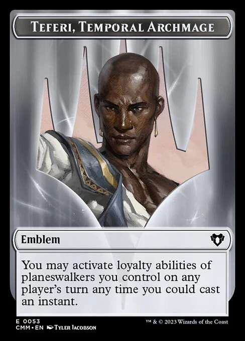 Servo // Emblem - Teferi, Temporal Archmage Double-Sided Token [Commander Masters Tokens] - Image 2