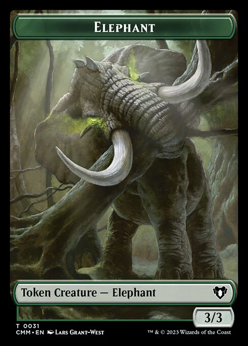 Spirit (0039) // Elephant Double-Sided Token [Commander Masters Tokens] - Image 2
