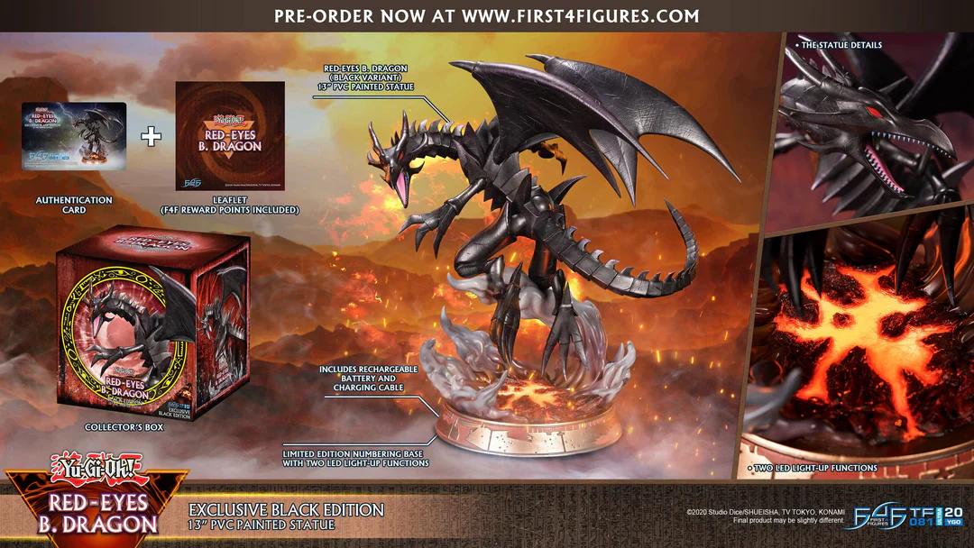 Yu-Gi-Oh! Red Eyes Black Dragon Black Edition Statue - Image 6