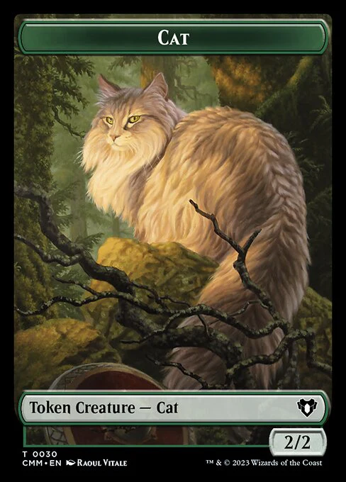 Zombie (0019) // Cat (0030) Double-Sided Token [Commander Masters Tokens] - Image 2